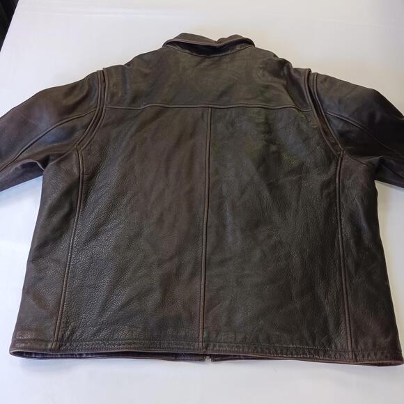 Vtg G-lll G3 Apparel M Brand Men's Leather Jacket Brown Sz 2XL Soft Y2K Hipster - Picture 15 of 16